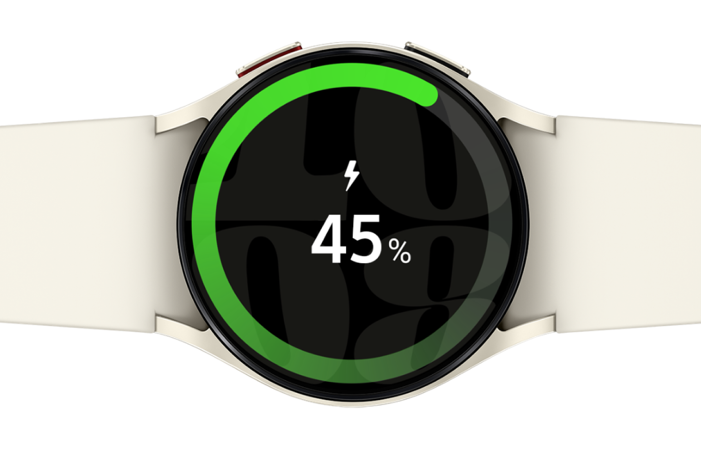 A Watch6 displaying 45% charge status on its display