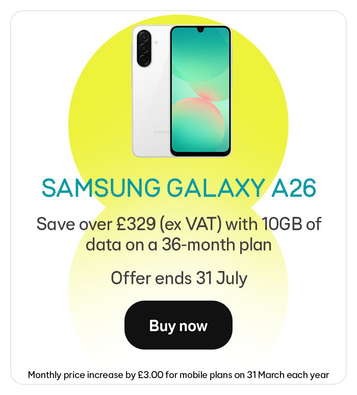 See our Samsung Galaxy A26 offer