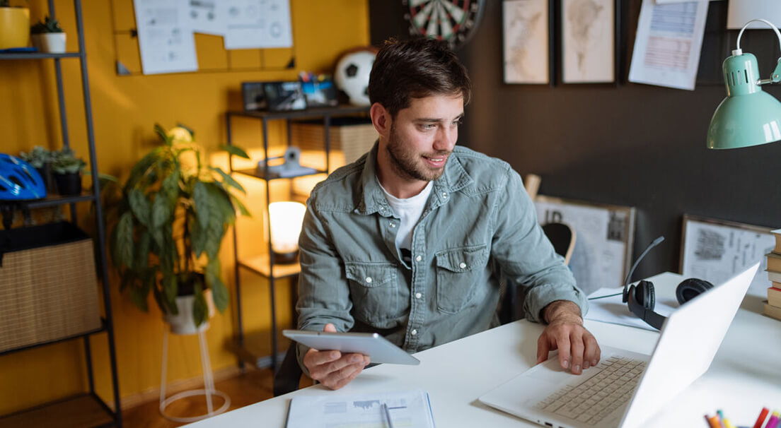 Man working from home office