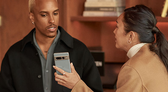 Man and woman with mobile