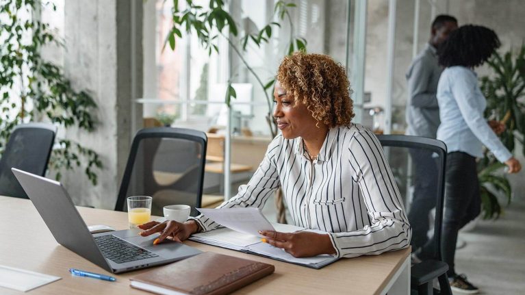 Image of woman working in an office