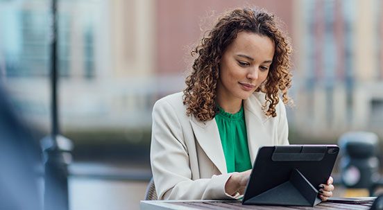 Woman using laptop