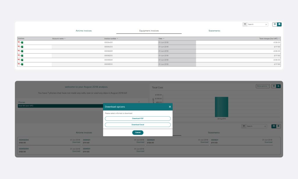 Screenshot showing Download PDF and Download Excel buttons.