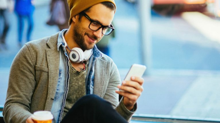 Man using his phone